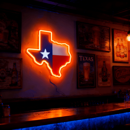 Texas LED USB Neon Signs Iconic Texas Wall Decor for Garages Man Cave