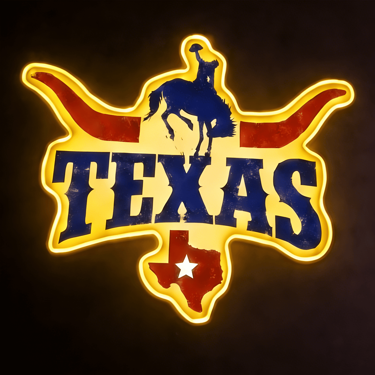 Texas LED USB Neon Signs Iconic Texas Wall Decor for Garages Man Cave