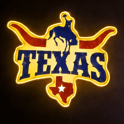 Texas LED USB Neon Signs Iconic Texas Wall Decor for Garages Man Cave