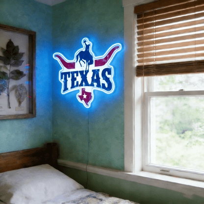 Texas LED USB Neon Signs Iconic Texas Wall Decor for Garages Man Cave