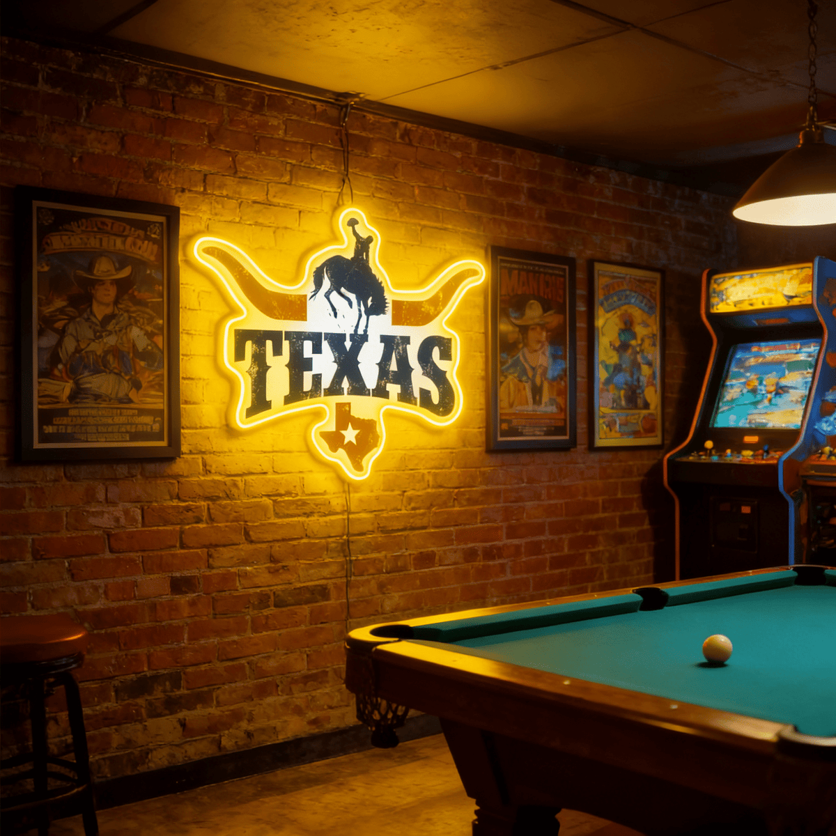 Texas LED USB Neon Signs Iconic Texas Wall Decor for Garages Man Cave