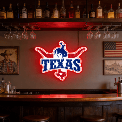 Texas LED USB Neon Signs Iconic Texas Wall Decor for Garages Man Cave