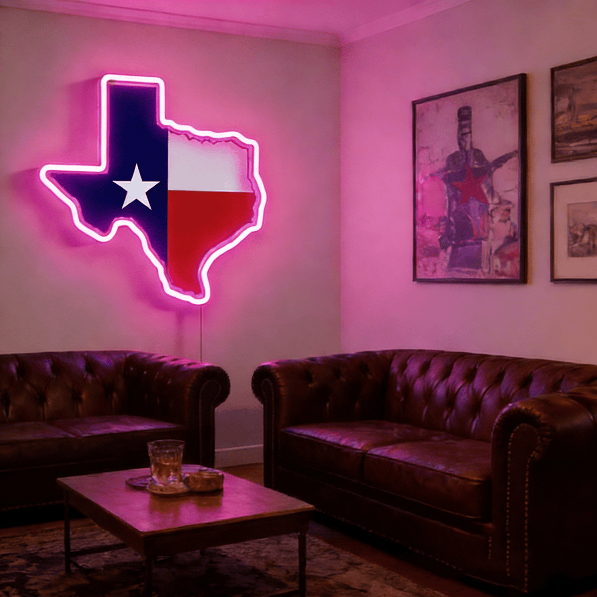 Texas LED USB Neon Signs Iconic Texas Wall Decor for Garages Man Cave