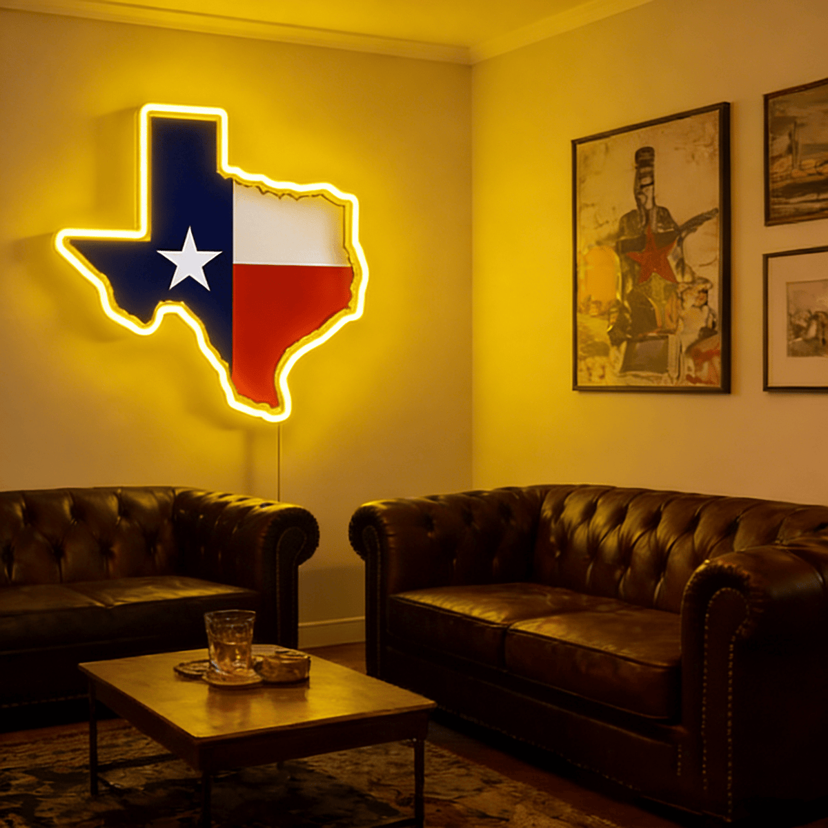 Texas LED USB Neon Signs Iconic Texas Wall Decor for Garages Man Cave