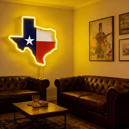 Texas LED USB Neon Signs Iconic Texas Wall Decor for Garages Man Cave