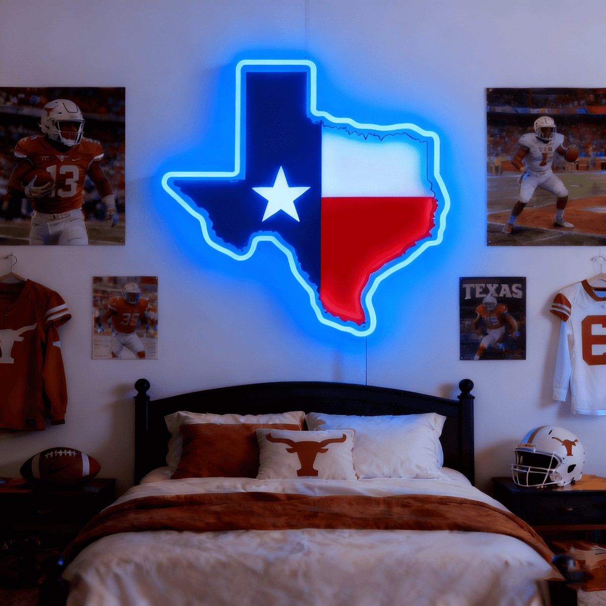 Texas LED USB Neon Signs Iconic Texas Wall Decor for Garages Man Cave