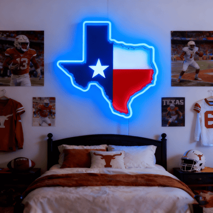 Texas LED USB Neon Signs Iconic Texas Wall Decor for Garages Man Cave