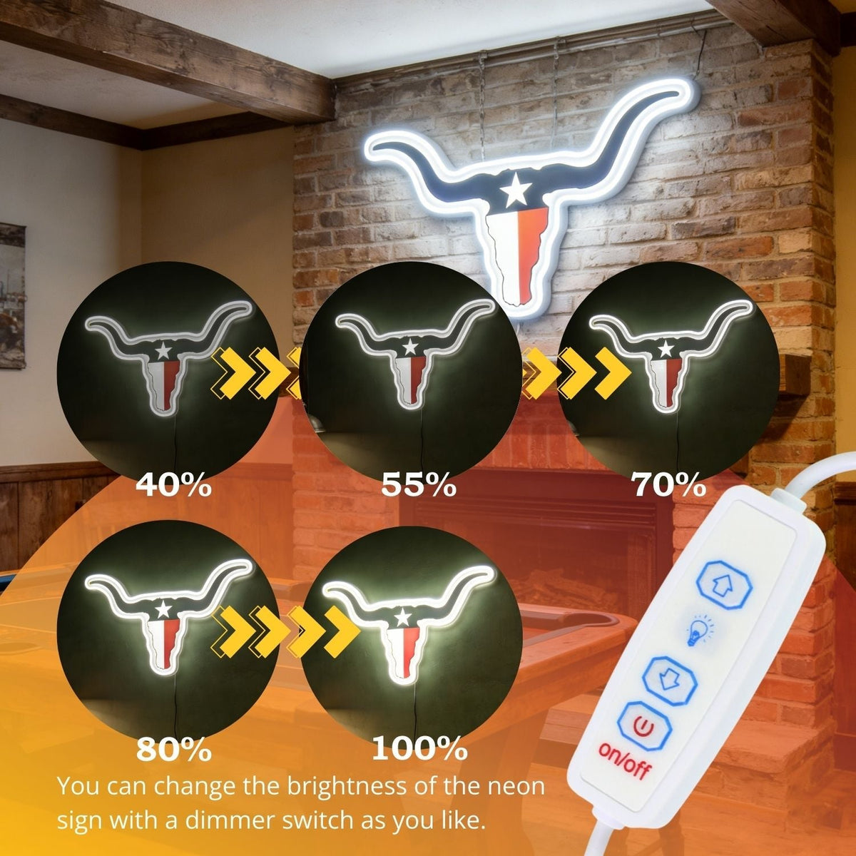 Texas LED USB Neon Signs Iconic Texas Wall Decor for Garages Man Cave