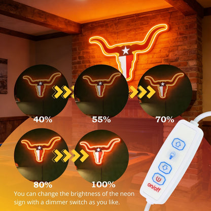 Texas LED USB Neon Signs Iconic Texas Wall Decor for Garages Man Cave