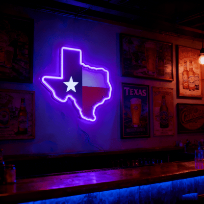 Texas LED USB Neon Signs Iconic Texas Wall Decor for Garages Man Cave