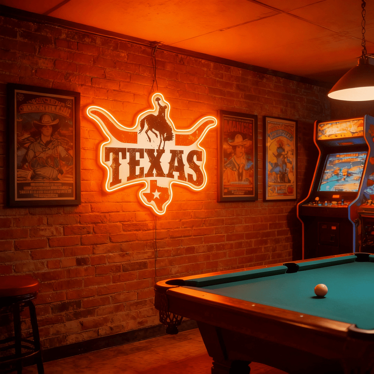 Texas LED USB Neon Signs Iconic Texas Wall Decor for Garages Man Cave