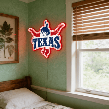Texas LED USB Neon Signs Iconic Texas Wall Decor for Garages Man Cave
