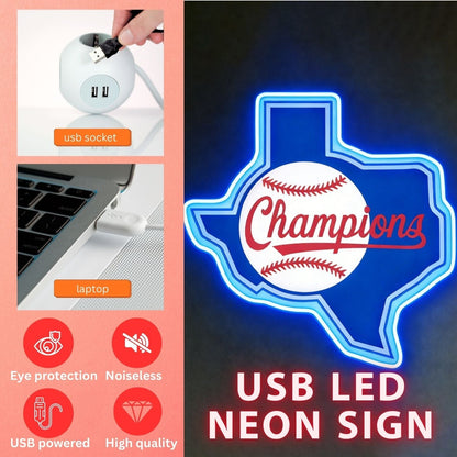 Texas LED USB Neon Signs Iconic Texas Wall Decor for Garages Man Cave
