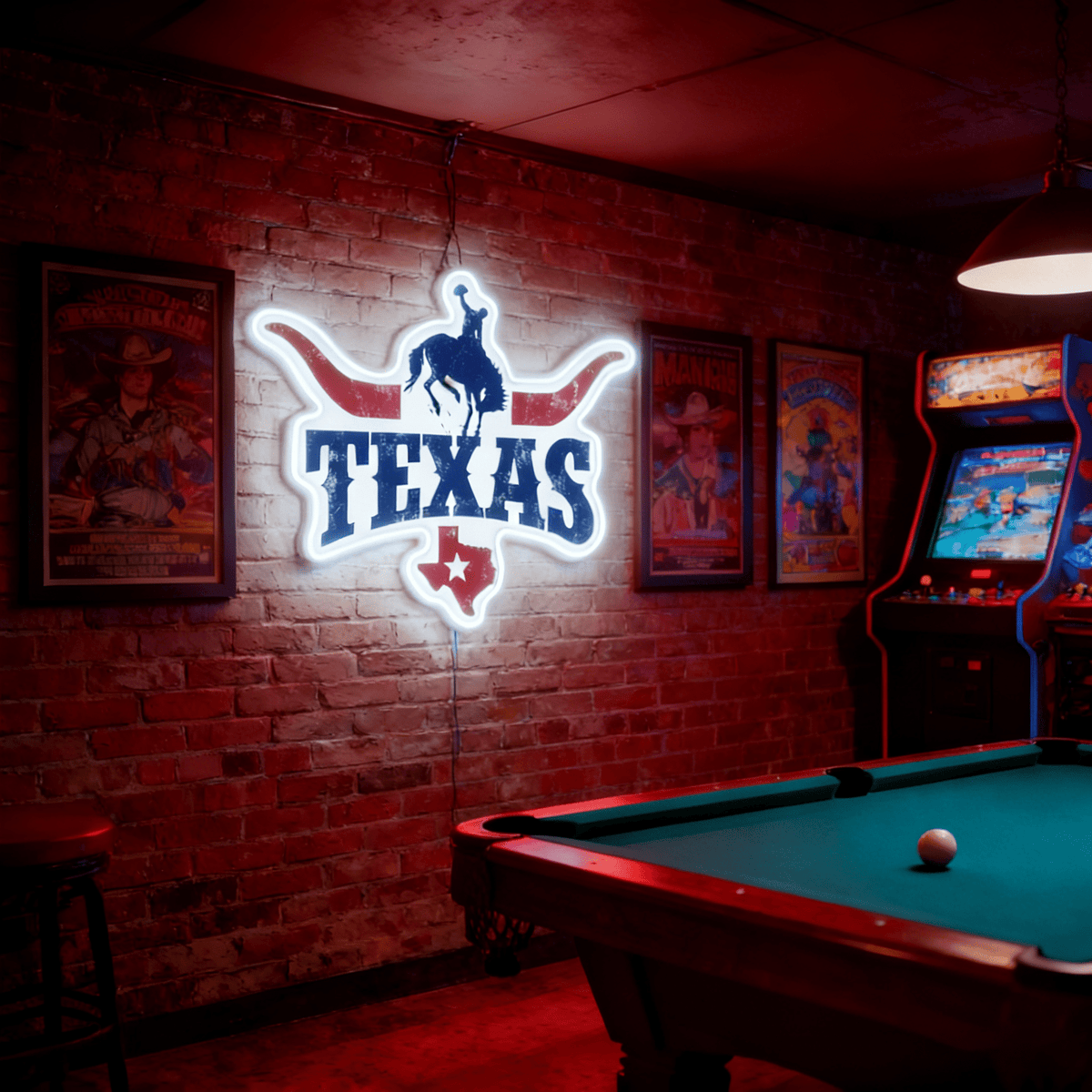 Texas LED USB Neon Signs Iconic Texas Wall Decor for Garages Man Cave