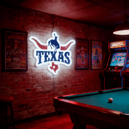 Texas LED USB Neon Signs Iconic Texas Wall Decor for Garages Man Cave