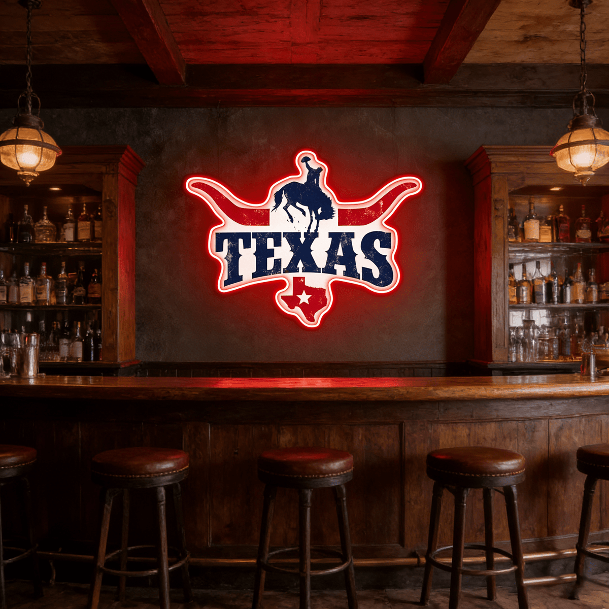 Texas LED USB Neon Signs Iconic Texas Wall Decor for Garages Man Cave