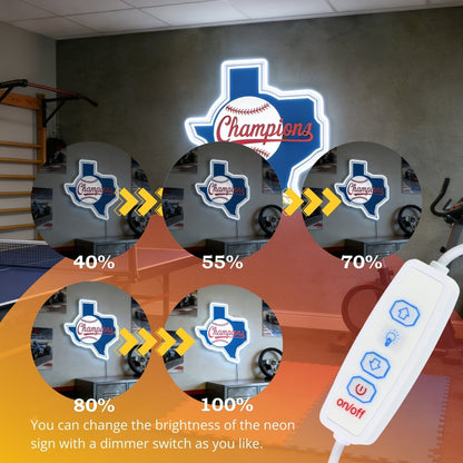 Texas LED USB Neon Signs Iconic Texas Wall Decor for Garages Man Cave