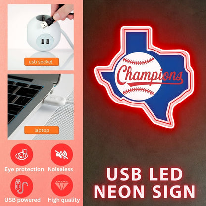 Texas LED USB Neon Signs Iconic Texas Wall Decor for Garages Man Cave