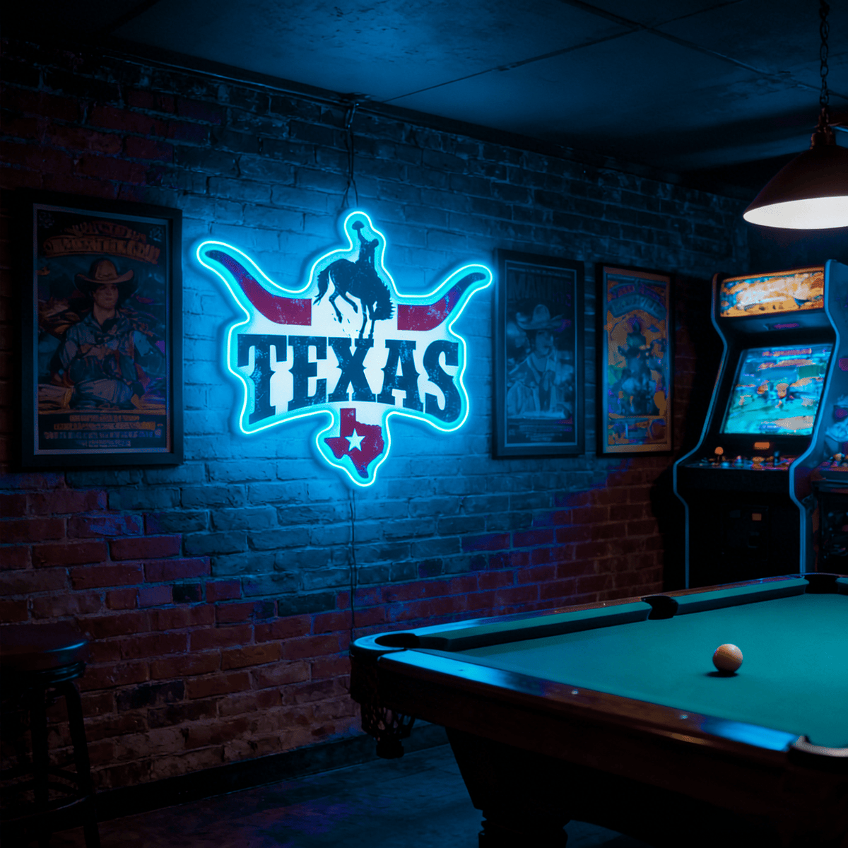 Texas LED USB Neon Signs Iconic Texas Wall Decor for Garages Man Cave