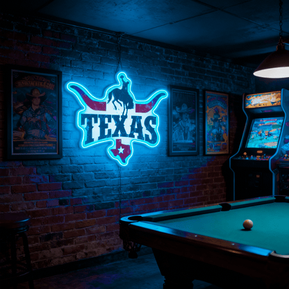 Texas LED USB Neon Signs Iconic Texas Wall Decor for Garages Man Cave