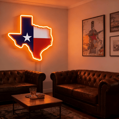 Texas LED USB Neon Signs Iconic Texas Wall Decor for Garages Man Cave