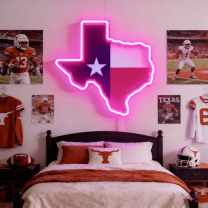 Texas LED USB Neon Signs Iconic Texas Wall Decor for Garages Man Cave