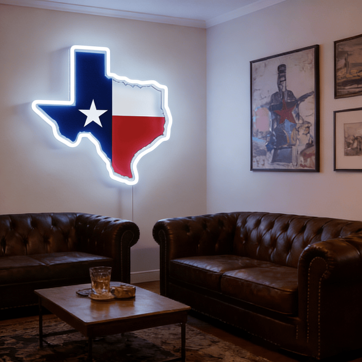 Texas LED USB Neon Signs Iconic Texas Wall Decor for Garages Man Cave