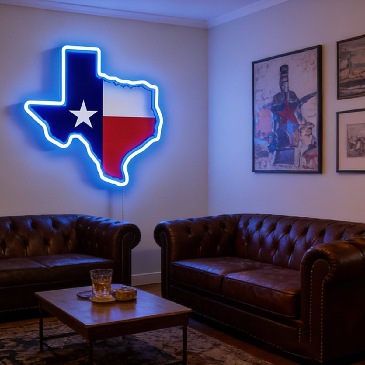 Texas LED USB Neon Signs Iconic Texas Wall Decor for Garages Man Cave