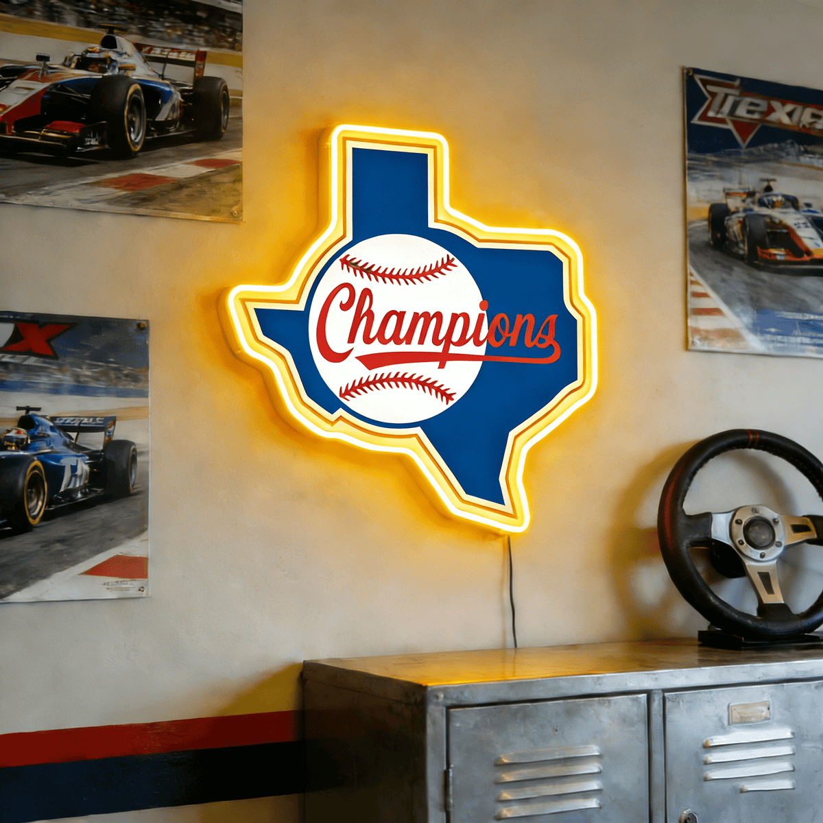 Texas LED USB Neon Signs Iconic Texas Wall Decor for Garages Man Cave