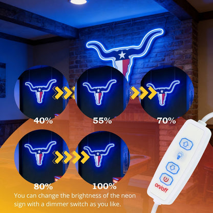 Texas LED USB Neon Signs Iconic Texas Wall Decor for Garages Man Cave
