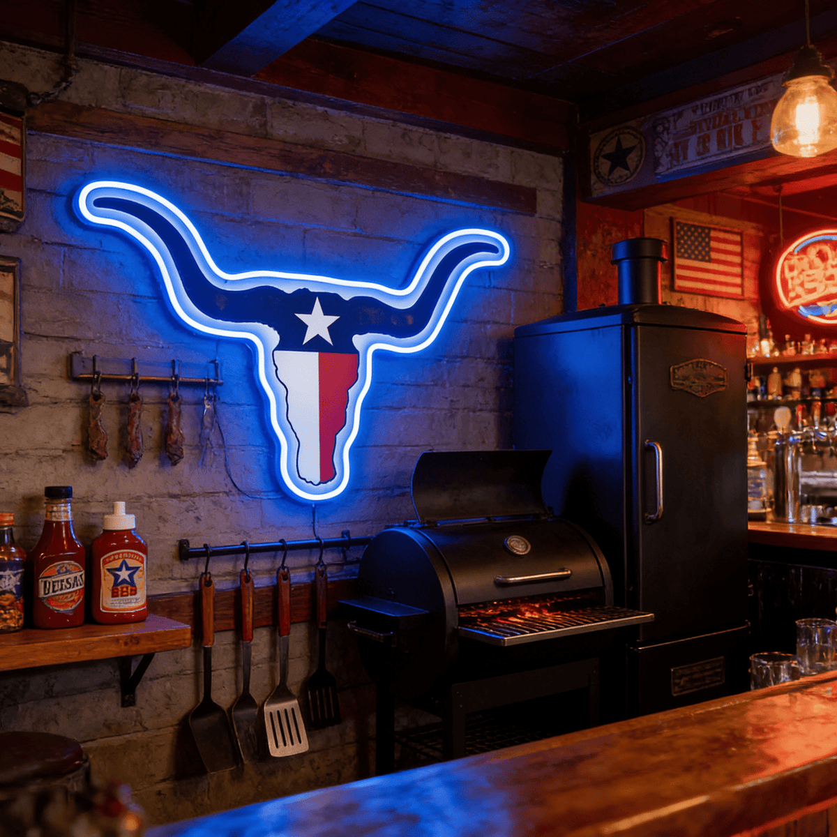 Texas LED USB Neon Signs Iconic Texas Wall Decor for Garages Man Cave