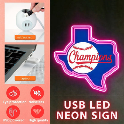 Texas LED USB Neon Signs Iconic Texas Wall Decor for Garages Man Cave