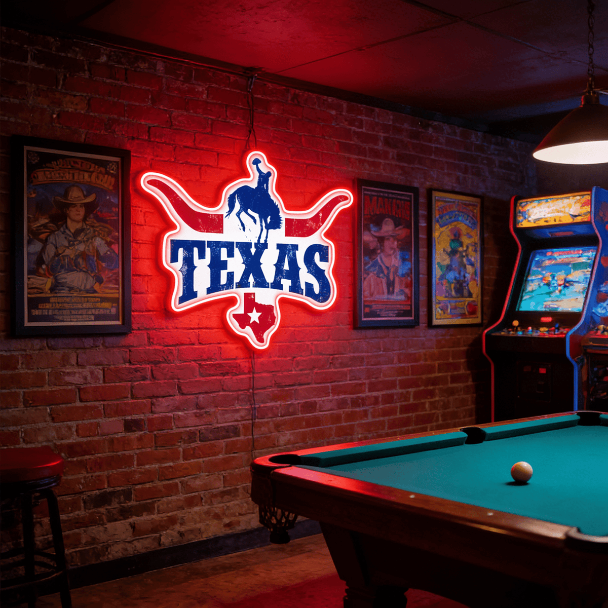 Texas LED USB Neon Signs Iconic Texas Wall Decor for Garages Man Cave