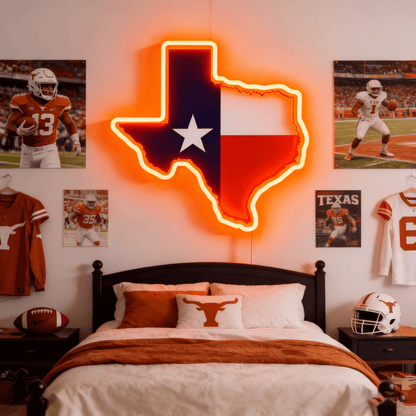Texas LED USB Neon Signs Iconic Texas Wall Decor for Garages Man Cave