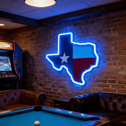 Texas LED USB Neon Signs Iconic Texas Wall Decor for Garages Man Cave