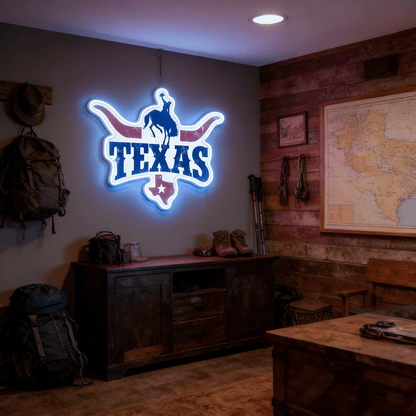 Texas LED USB Neon Signs Iconic Texas Wall Decor for Garages Man Cave
