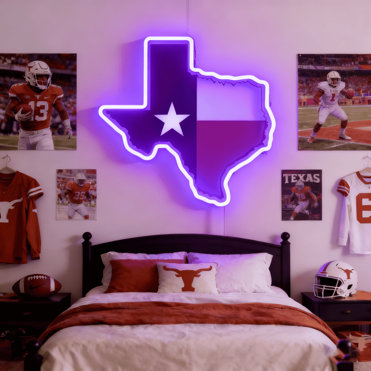 Texas LED USB Neon Signs Iconic Texas Wall Decor for Garages Man Cave