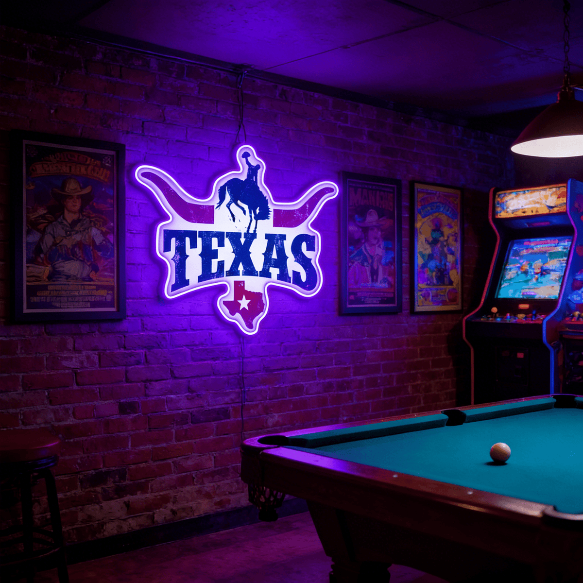 Texas LED USB Neon Signs Iconic Texas Wall Decor for Garages Man Cave