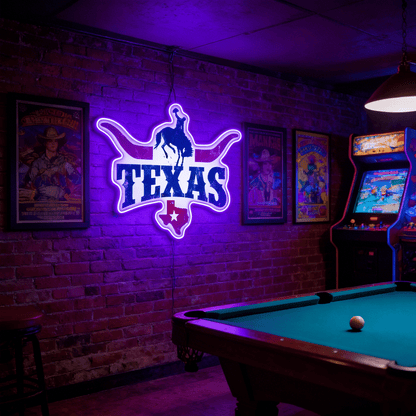 Texas LED USB Neon Signs Iconic Texas Wall Decor for Garages Man Cave