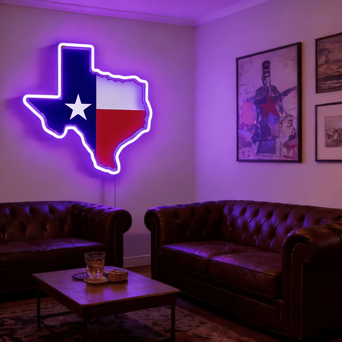 Texas LED USB Neon Signs Iconic Texas Wall Decor for Garages Man Cave
