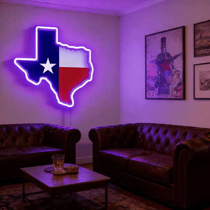 Texas LED USB Neon Signs Iconic Texas Wall Decor for Garages Man Cave