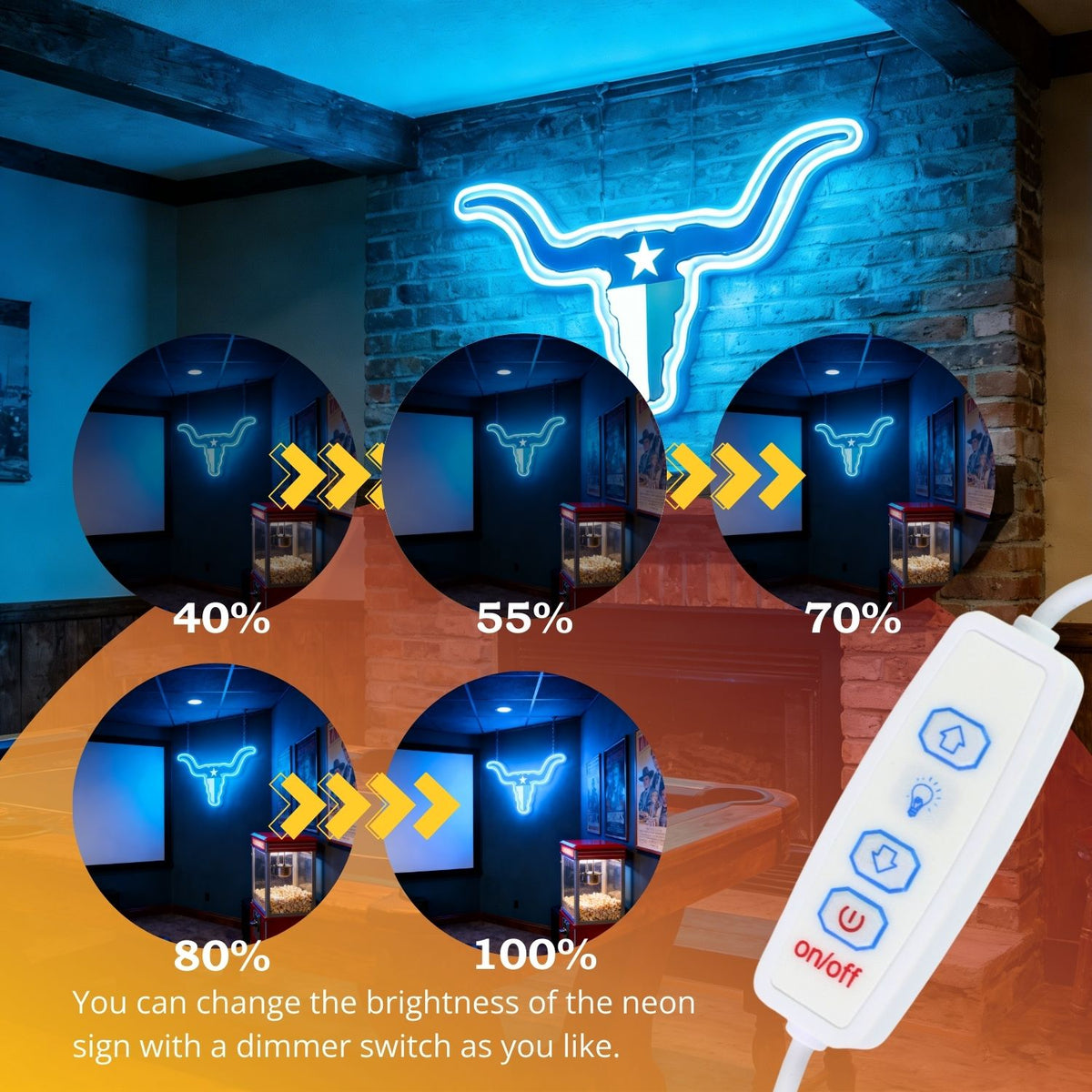 Texas LED USB Neon Signs Iconic Texas Wall Decor for Garages Man Cave