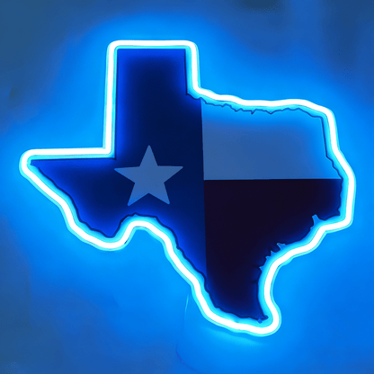 Texas LED USB Neon Signs Iconic Texas Wall Decor for Garages Man Cave