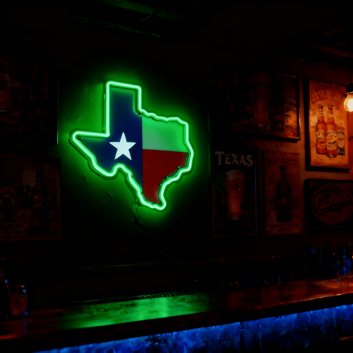 Texas LED USB Neon Signs Iconic Texas Wall Decor for Garages Man Cave