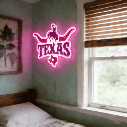 Texas LED USB Neon Signs Iconic Texas Wall Decor for Garages Man Cave
