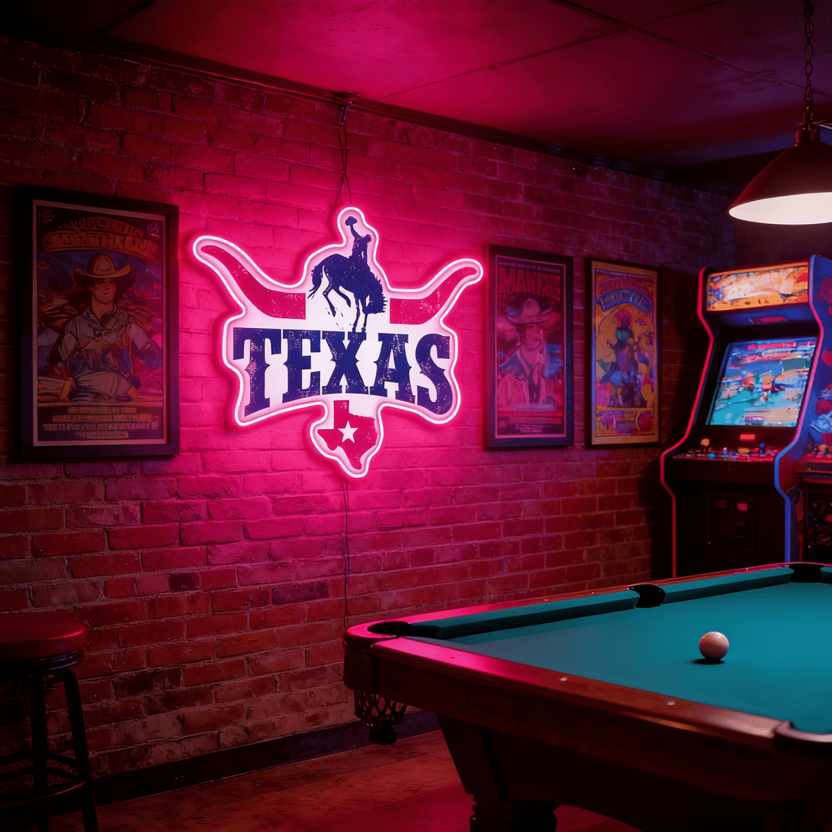 Texas LED USB Neon Signs Iconic Texas Wall Decor for Garages Man Cave