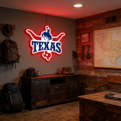 Texas LED USB Neon Signs Iconic Texas Wall Decor for Garages Man Cave