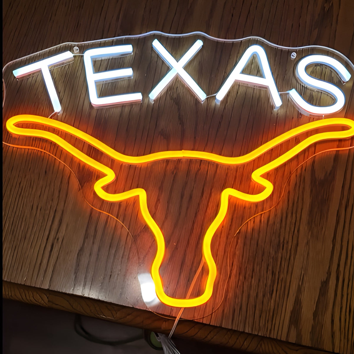 Texas Longhorn LED Neon Sign for Bar, Garage & Man Cave Decor