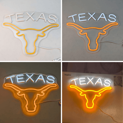 Texas Longhorn LED Neon Sign for Bar, Garage & Man Cave Decor