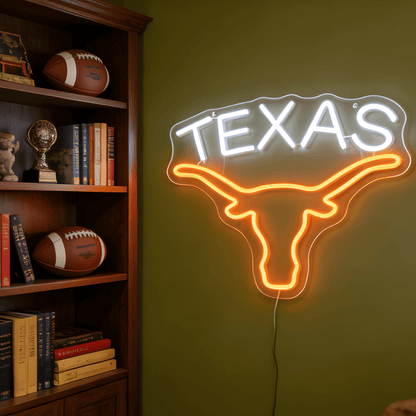 Texas Longhorn LED Neon Sign for Bar, Garage & Man Cave Decor